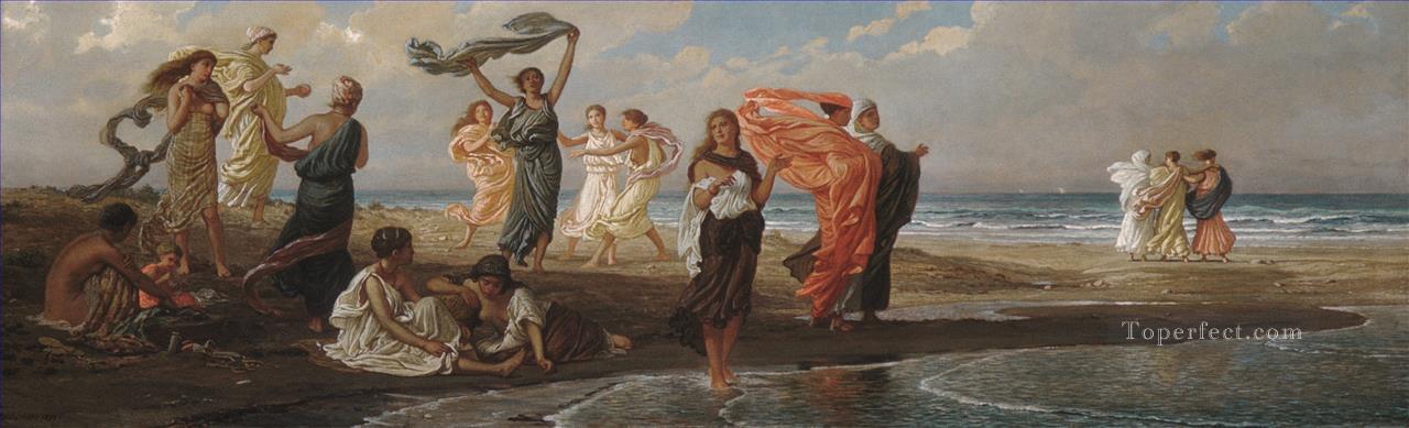 Greek Girls Bathing symbolism Elihu Vedder Oil Paintings